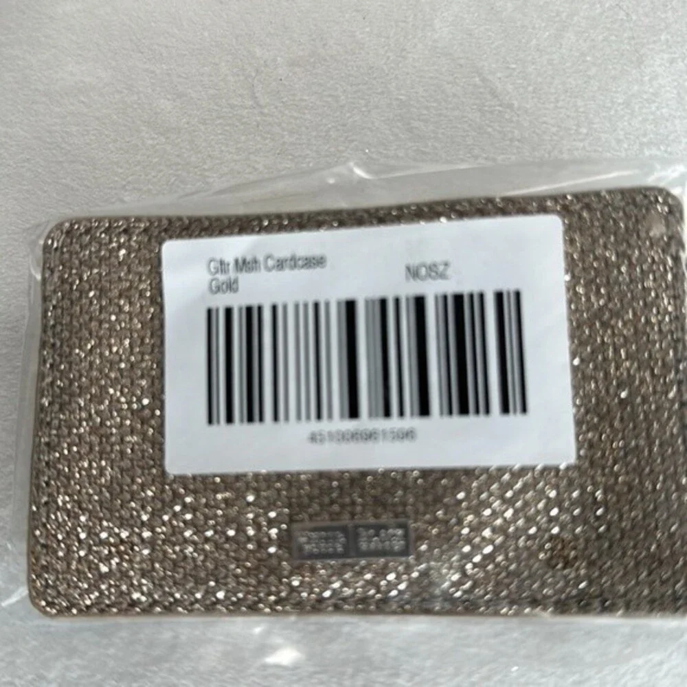 WHBM Glitter Mesh Credit Card Case